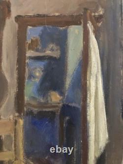 Peinture Huile Sur Carton 1920 Intérieur Meuble Ancien Old Original Painting Art