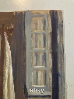 Peinture Huile Sur Carton 1920 Intérieur Meuble Ancien Old Original Painting Art