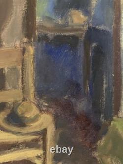Peinture Huile Sur Carton 1920 Intérieur Meuble Ancien Old Original Painting Art