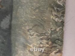 Peinture Huile Sur Toile 1960 Mer Abstrait Art Abstraction A Identifier Ancien