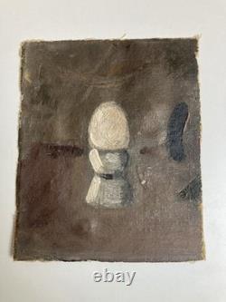 Peinture Huile Sur Toile Ouf Coquetier Coque Surréaliste Surréalisme 1930 Ancien