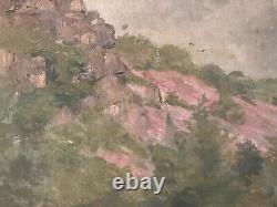 Peinture Huile Sur Toile Paysage Arbre 1920 Impressionniste Ancien A Identifier