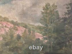 Peinture Huile Sur Toile Paysage Arbre 1920 Impressionniste Ancien A Identifier