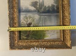 Peinture Huile Sur Toile Paysage Arbre XIXe Impressionniste Ancien Painting Old