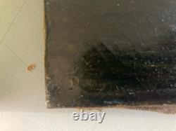 Peinture Huile Sur Toile Peche Pêcheur Rivière À Identifier Paysage XIXe Ancien