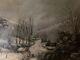 Peinture Huile Sur Toile Scène De Village Neige W H Fletcher Paysage Xixe Ancien
