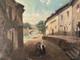 Peinture Huile Sur Toile Village Xixe 1850 Montagne Ancien Painting Romantique