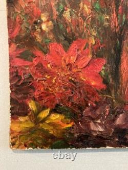 Peinture Huile sur panneau femme Gitane portrait 1950 Ancien Old Painting Art XX