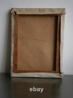 Peinture Huile sur toile 5F Portrait enfant Bébé garçon déco 1930-50 Ancien