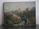 Peinture Huile Sur Toile Xix°s Décor Paysage Montagne Alpes 46x35 Ancien