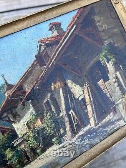 Peinture Miniature Italie XIXeme Ancien Huile Sur Toile HST Napoléon III