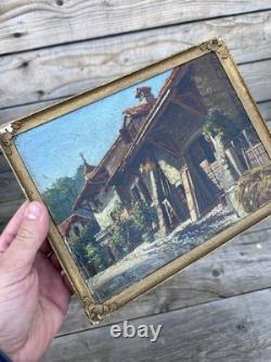 Peinture Miniature Italie XIXeme Ancien Huile Sur Toile HST Napoléon III