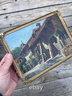 Peinture Miniature Italie XIXeme Ancien Huile Sur Toile HST Napoléon III