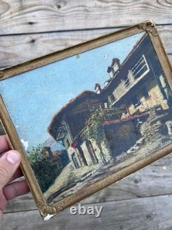 Peinture Miniature Italie XIXeme Ancien Huile Sur Toile HST Napoléon III