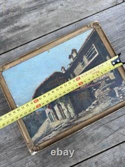 Peinture Miniature Italie XIXeme Ancien Huile Sur Toile HST Napoléon III