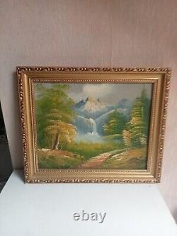 Peinture a l'huile sur toile ancienne 31cm x 26 cm
