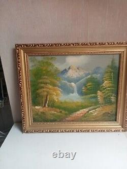 Peinture a l'huile sur toile ancienne 31cm x 26 cm