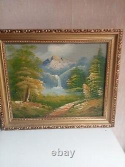 Peinture a l'huile sur toile ancienne 31cm x 26 cm