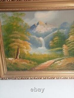 Peinture a l'huile sur toile ancienne 31cm x 26 cm