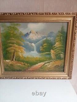 Peinture a l'huile sur toile ancienne 31cm x 26 cm