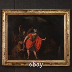 Peinture ancien tableau huile sur toile Macbeth Prophéties des sorcières 800