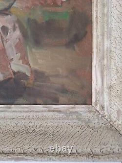 Peinture ancienne Hsp scène féminin femme tableau encadré Richard DURANDO TOGO