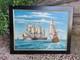 Peinture Ancienne, Huile Sur Toile Sign&eacute;e Repr&eacute;sentant Une Marine