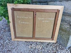 Peinture ancienne, Huile Sur Toile Signée Représentant Une Marine
