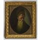 Peinture Ancienne à L'huile Sur Carton Portrait D'un Homme Barbu 65x55 Cm
