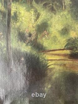 Peinture ancienne huile sur toile 19 Eme