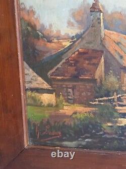 Peinture ancienne huile sur toile. Le Moulin De Trotté. ST CENERI LE GEREI