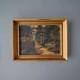 Peinture Ancienne Huile Sur Toile Paysage Nature Tableau Encadré Signé
