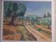 Peinture Ancienne Huile Sur Toile Provence Paysage Sentiers Dans Les Oliviers