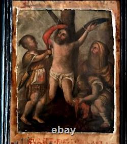 Peinture ancienne sur cuivre XVIIIe siècle Martyre de saint Barthélemy