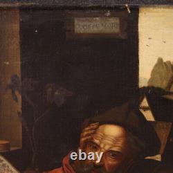 Peinture flamande ancien huile sur toile tableau art Saint Jérôme 17ème siècle