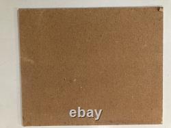Peinture huile panneau paysage Méditerranée Art 1960 Painting Ancien Arbre Old