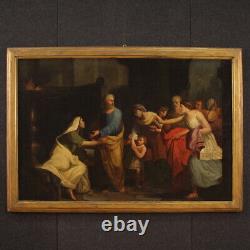 Peinture néoclassique grand tableau italien ancien huile sur toile 18ème siècle