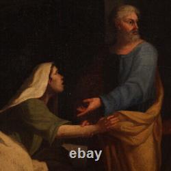 Peinture néoclassique grand tableau italien ancien huile sur toile 18ème siècle
