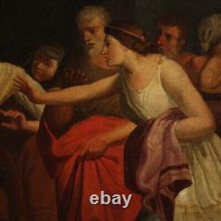 Peinture néoclassique grand tableau italien ancien huile sur toile 18ème siècle