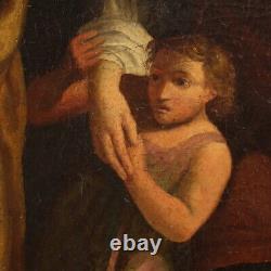 Peinture néoclassique grand tableau italien ancien huile sur toile 18ème siècle