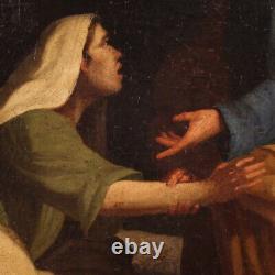 Peinture néoclassique grand tableau italien ancien huile sur toile 18ème siècle