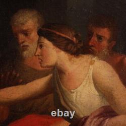 Peinture néoclassique grand tableau italien ancien huile sur toile 18ème siècle