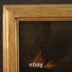 Peinture néoclassique grand tableau italien ancien huile sur toile 18ème siècle