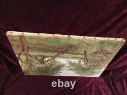 Petit Tableau Ancien Peinture Huile HST Ecole Francaise de Barbizon Campagne XIX