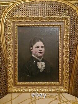 Portrait Ancien, Ancienne Huile Sur Toile XIX Ème S, Datée Et Signée