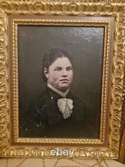 Portrait Ancien, Ancienne Huile Sur Toile XIX Ème S, Datée Et Signée