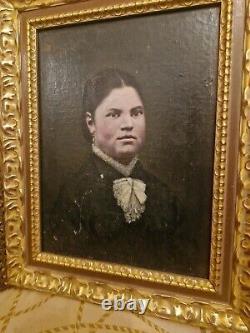Portrait Ancien, Ancienne Huile Sur Toile XIX Ème S, Datée Et Signée