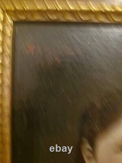 Portrait Ancien, Ancienne Huile Sur Toile XIX Ème S, Datée Et Signée