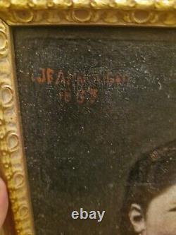 Portrait Ancien, Ancienne Huile Sur Toile XIX Ème S, Datée Et Signée