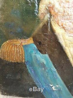Portrait Ancien huile sur toile Louis XVIII